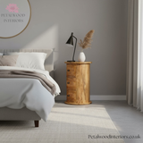 Mini Round Drum Chest - 3 Drawers - Handcrafted Solid Wood - Country Style - Bedside Table - Timeless Design - Petalwood Interiors- Side