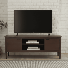 White Cedar TV Stand - Norway Scandi Dark Wood - Water-Based Topcoat