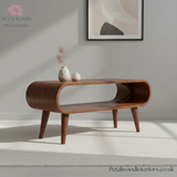 Open Media Unit Solid Wood - TV Stand - Rounded Edges - Modern Storage - Timeless Design - Petalwood Interiors - Side