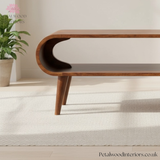 Open Media Unit Solid Wood - TV Stand - Rounded Edges - Modern Storage - Timeless Design - Petalwood Interiors