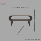 Open Media Unit Solid Wood - TV Stand - Rounded Edges - Modern Storage - Timeless Design - Petalwood Interiors - Front