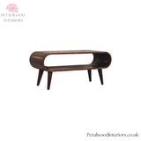 Open Media Unit Solid Wood - TV Stand - Rounded Edges - Modern Storage - Timeless Design - Petalwood Interiors - Side