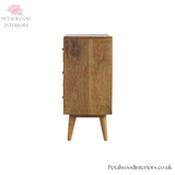 Solid Wood - Chest of Drawers with Carved Pattern - 77cm Height | Vintage Design - Petalwood Interiors
