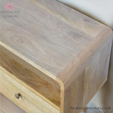 Solid Wood - TV Stand - 2 Drawers and Large Shelf - 47cm Height | Timeless Design - Petalwood Interiors