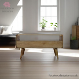 Solid Wood - TV Stand - 2 Drawers and Large Shelf - 47cm Height | Timeless Design - Petalwood Interiors