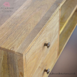 Solid Wood - TV Stand with 4 Drawers and 2 Shelves - 90cm Height | Classic Design - Petalwood Interiors