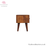Solid Wood - Coffee Table - Dark Wood Finish - 38cm Height - Brass Knobs | Modern Storage - Petalwood Interiors