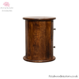 Solid Wood - Mini Round Drum Chest of Drawers - 2 Drawers - 40cm Height | Country Style - Petalwood Interiors