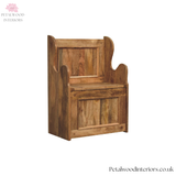 Petite Monks Bench- Handmade Solid Wood -  Contry Style - Storage Seat | Timeless Design - Petalwood Interiors- Side 2