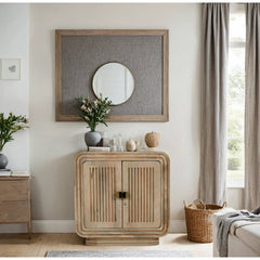 Mango Wood Sideboard - Preston Hand-Carved Mini 2-Door Storage - 63cm