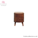 Rounded Blanket Box Solid Wood - Storage Chest - Bedroom Ottoman - Linen Trunk - Timeless Design - Petalwood Interiors - Side