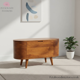 Rounded Blanket Box Solid Wood - Storage Chest - Bedroom Ottoman - Linen Trunk - Timeless Design - Petalwood Interiors - Side