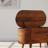 Rounded Blanket Box Solid Wood - Storage Chest - Bedroom Ottoman - Linen Trunk - Timeless Design - Petalwood Interiors