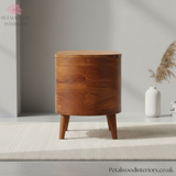 Rounded Blanket Box Solid Wood - Storage Chest - Bedroom Ottoman - Linen Trunk - Timeless Design - Petalwood Interiors - Side