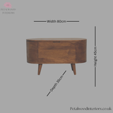 Rounded Blanket Box Solid Wood - Storage Chest - Bedroom Ottoman - Linen Trunk - Timeless Design - Petalwood Interiors - Front