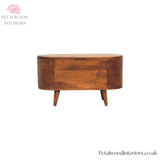 Rounded Blanket Box Solid Wood - Storage Chest - Bedroom Ottoman - Linen Trunk - Timeless Design - Petalwood Interiors - Front