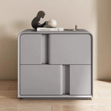 Bedside Table Pine Wood Double Storage Shelf Modern 40cm