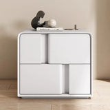 Bedside Table Pine Wood Double Storage Shelf Modern 40cm