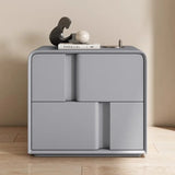 Bedside Table Pine Wood Double Storage Shelf Modern 40cm