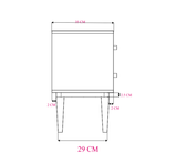 Bedside Table Scandinavian Solid Walnut 45cm Wide