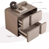 Bedside Table Pine Wood Double Storage Shelf Modern 40cm