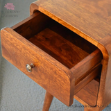 Small Bedside Table Solid Wood - Dark Brown Finish -  2 Drawers - 55 cm Height - Timesless Desingn - Petalwood Interiors 