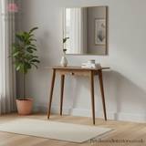 Small Solid Wood - Writing Desk - Single Drawer Shell Handle - Elegant Design - Timeless Design - Petalwood Interiors - Side
