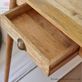 Small Solid Wood - Writing Desk - Single Drawer Shell Handle | Elegant Design - Petalwood Interiors