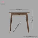 Small Solid Wood - Writing Desk - Single Drawer Shell Handle | Elegant Design - Petalwood Interiors