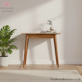 Small Solid Wood - Writing Desk - Single Drawer Shell Handle - Elegant Design - Timeless Design - Petalwood Interiors - Back