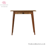 Small Solid Wood - Writing Desk - Single Drawer Shell Handle | Elegant Design - Petalwood Interiors