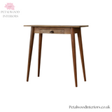 Small Solid Wood - Writing Desk - Single Drawer Shell Handle | Elegant Design - Petalwood Interiors