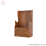 Small Storage Bench - Handmade Solid Wood - Ecclesiastical Style - Carved Details | Timesless Desingn - Petalwood Interiors - Side 2
