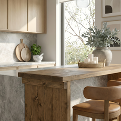 Sola Solid Wood Dining Table And Breakfast Bar - 100 cm Height