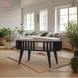 Solid Wood Coffee Table - Japanese Style - 80cm W - Side