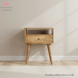 Solid Wood - Bedside Table - Single Drawer With Shelf - Traditional Design - Timesless Desingn - Petalwood Interiors - Front