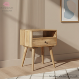 Solid Wood - Bedside Table - Single Drawer With Shelf - Traditional Design - Timesless Desingn - Petalwood Interiors - Side