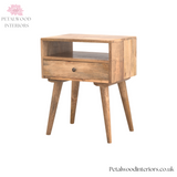 Solid Wood - Bedside Table - Single Drawer With Shelf | Traditional Design - Petalwood Interiors