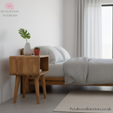 Solid Wood - Bedside Table With Open Front Shelf - Classic Design - Timesless Desingn - Petalwood Interiors - SIde