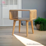 Solid Wood - Bedside Table With Open Front Shelf | Classic Design - Petalwood Interiors