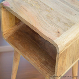 Solid Wood - Bedside Table With Open Front Shelf | Classic Design - Petalwood Interiors