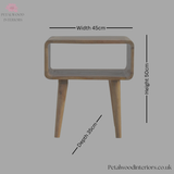Solid Wood - Bedside Table With Open Front Shelf | Classic Design - Petalwood Interiors