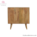 Solid Wood - Cabinet with 2 Shelves - Modern Patterned Front - Vintage Design - Timeless Design - Petalwood Interiors - Back 1