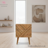 Solid Wood - Chest With 2 Drawers - Patterned Front Design - Modern Design - Timesless Desingn - Petalwood Interiors
