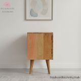 Solid Wood - Chest With 2 Drawers - Patterned Front Design - Modern Design - Timesless Desingn - Petalwood Interiors - Side