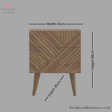 Solid Wood - Chest With 2 Drawers - Patterned Front Design | Modern Design - Petalwood Interiors