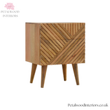 Solid Wood - Chest With 2 Drawers - Patterned Front Design | Modern Design - Petalwood Interiors