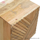 Solid Wood - Chest With 2 Drawers - Patterned Front Design | Modern Design - Petalwood Interiors