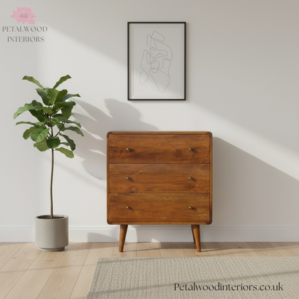 Solid Wood - Chest of Drawers - 3 Drawers - Timesless Desingn - Petalwood Interiors - Front