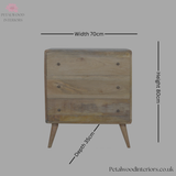 Solid Wood - Chest of Drawers - 3 Spacious Drawers - Classic Design - Timeless Design - Petalwood Interiors